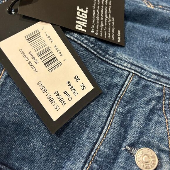 Paige - Alexis Cargo Jean in Rubina Size 25 New With Tags $259 - Picture 7 of 7